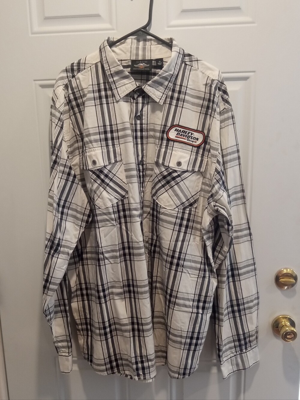 Harley-Davidson Black & White Plaid Long-Sleeve Shirt Jacket Size 3XL